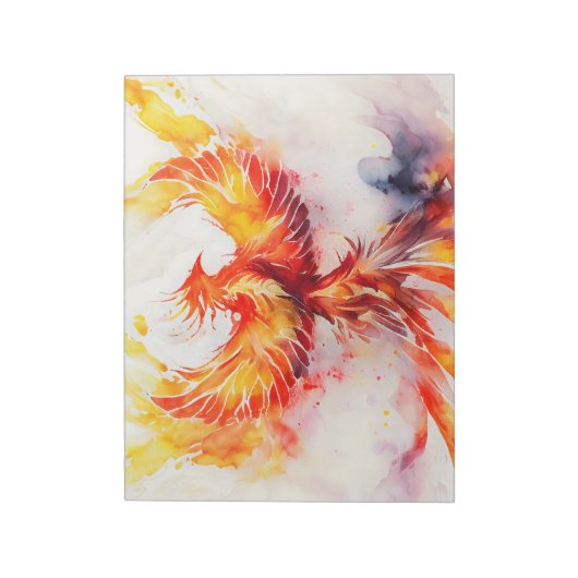 Fiery Phoenix verspreidt het is de Waterverf kunst Notitieblok (Linkerzijde)