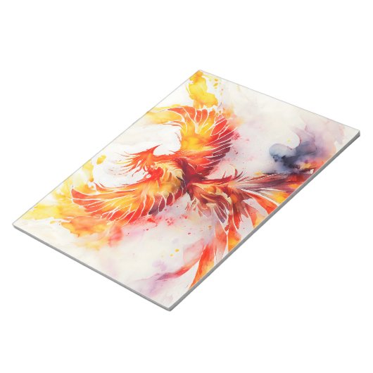 Fiery Phoenix verspreidt het is de Waterverf kunst Notitieblok (Schuin)