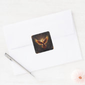 Fiery Phoenix Vierkante Sticker (Envelop)