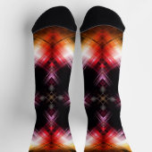 Fiery Prism Abstract with Radiant Red & Gold Glow Sokken (Top)