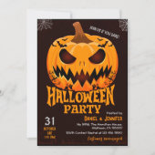 Fiery Pumpkin Jack van lantaarnvleermuizen Spooky  Kaart (Voorkant)