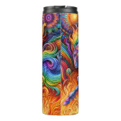 Fiery Rainbow Horse Psychedelic Fantasy Thermosbeker (Achterkant)
