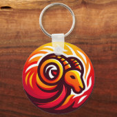 Fiery Ram Astrologie teken Sleutelhanger (Voorkant)