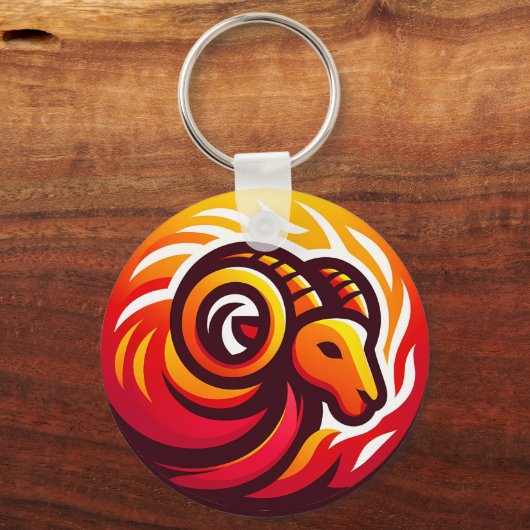 Fiery Ram Astrologie teken Sleutelhanger (Voorkant)