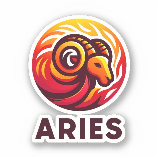 Fiery Ram Astrologie teken Sticker (Voorkant)