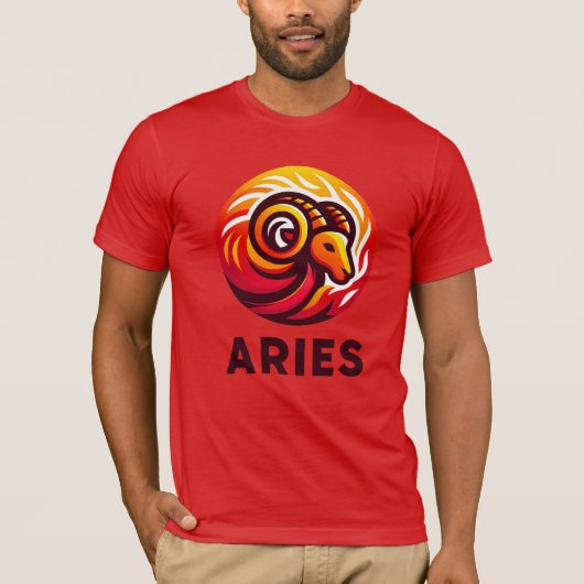 Fiery Ram Astrologie teken T-shirt (Voorkant)