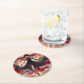 Fiery Raven Gothic Anime Girl Party Design Ronde Kartonnen Onderzetter (Insitu)