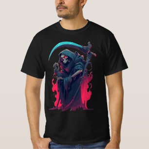Fiery Reaper's Scythe, Dood De Grim Reaper T-shirt