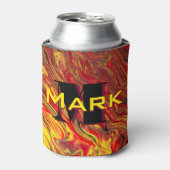 Fiery Red Acrylic Flow Art Blikjeskoeler (Blikje Voorkant)