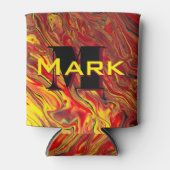 Fiery Red Acrylic Flow Art Blikjeskoeler (Voorkant)