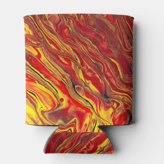 Fiery Red Acrylic Flow Art Blikjeskoeler (Achterkant)