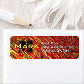 Fiery Red Acrylic Flow Art Etiket (Insitu)