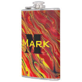 Fiery Red Acrylic Flow Art Heupfles (Links)