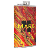 Fiery Red Acrylic Flow Art Heupfles (Rechts)