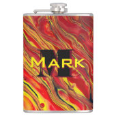 Fiery Red Acrylic Flow Art Heupfles (Voorkant)