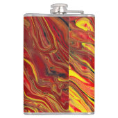 Fiery Red Acrylic Flow Art Heupfles (Achterkant)