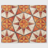 Fiery Red and Orange Starburst - Geometric Mosaic Cadeaupapier (Vlak)