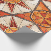 Fiery Red and Orange Starburst - Geometric Mosaic Cadeaupapier (Hoek)