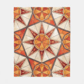 Fiery Red and Orange Starburst - Geometric Mosaic Fleece Deken (Voorkant)