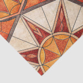 Fiery Red and Orange Starburst - Geometric Mosaic Tissuepapier (Detail)