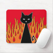 ~ Fiery {{{{ Red }}}}} Black Cat ~ Muismat (Met muis)