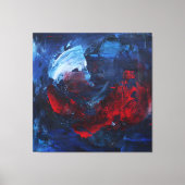 Fiery Red Blue Bold Abstract Wall Art Canvas Afdruk (Voorkant)