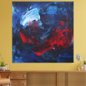Fiery Red Blue Bold Abstract Wall Art Canvas Afdruk (Insitu (Woonkamer))