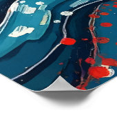 Fiery Red Crab - Vetgedrukte Zee Creature in Splas Poster (Hoek)