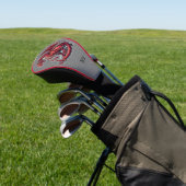 Fiery Red Dragon op Metal Diamond Bord Custom Golfheadcover (Insitu)