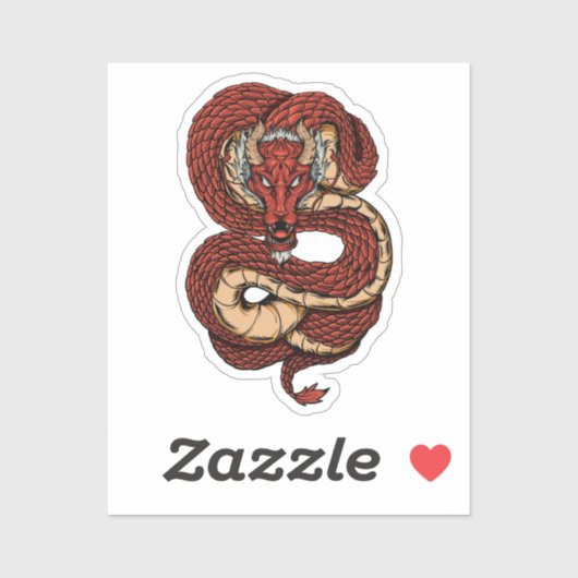 Fiery Red Dragon Sticker (Vel)