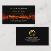 Fiery Red Electric Lightning Electrical Service Visitekaartje (Voorkant / Achterkant)