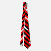 Fiery Red en Black Stripes Athletic Stropdas (Achterkant)
