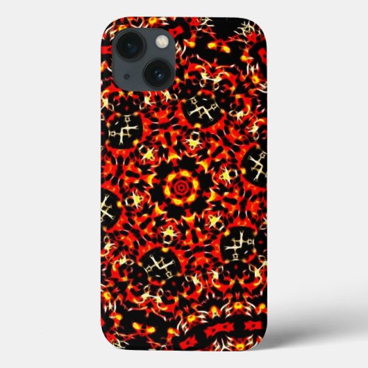 Fiery Red Fractal Pattern Case-Mate iPhone Case (Achterkant)