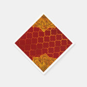 Fiery Red Gold Royal Indian Arabian Theme Marokkaa Servet (Hoek)