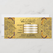 Fiery Red Gold Royal Indian Gift Certificate (Achterkant)
