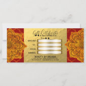 Fiery Red Gold Royal Indian Gift Certificate (Achterkant)