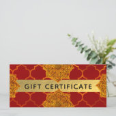 Fiery Red Gold Royal Indian Gift Certificate (Staand voorkant)