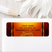 Fiery Red Gold Royal Indische Arabische Marokkaans Etiket (Insitu)