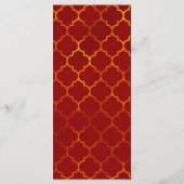 Fiery Red Gold Royal Mandala Indiaas Marokkaans Me Menu (Achterkant)