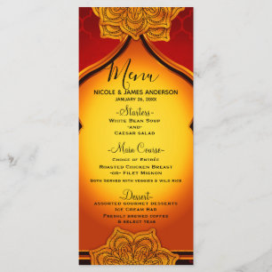 Fiery Red Gold Royal Mandala Menu