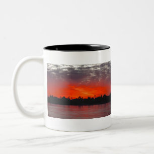 Fiery Red Nile River Sunset .JPG Tweekleurige Koffiemok