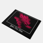 Fiery Red Peony Flower Personalized Deurmat (Schuin)