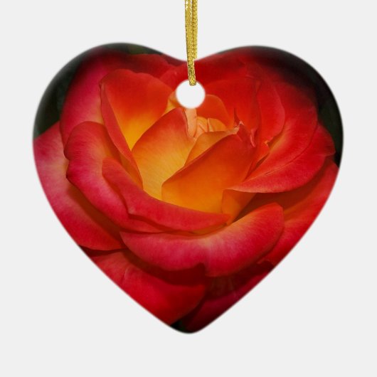 Fiery Red Rose Keramisch Ornament (Voorkant)