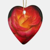 Fiery Red Rose Keramisch Ornament (Links)
