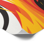 Fiery Red, Sinaasappel en Yellow Abstract Design Poster (Hoek)