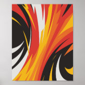 Fiery Red, Sinaasappel en Yellow Abstract Design Poster (Voorkant)
