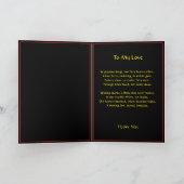 Fiery Rode Valentijn hart liefde met gedicht Kaart (Binnen)