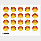 Fiery rood goud koninklijke indiase arabische part ronde sticker (Vel)
