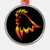 Fiery Rooster Metalen Ornament (Voorkant)