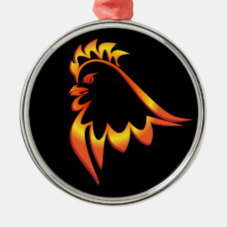 Fiery Rooster Metalen Ornament